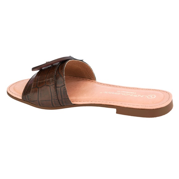 Unity In Diversity Alzira Coco Brown Leather Buckle Alide Sandal Size 40 US 9 - Picture 3 of 8